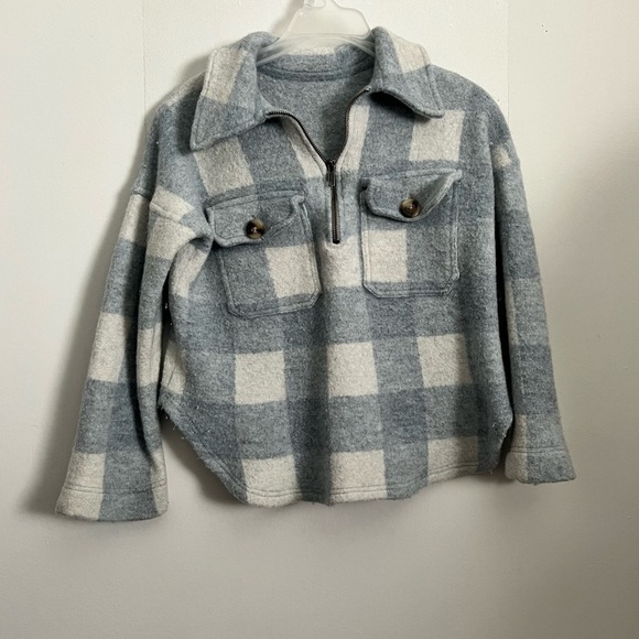 Madewell Boiled Wool Half-Zip Popover Sweater - Picture 3 of 9